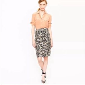 J. Crew No. 2 Pencil Skirt - Feather Paisley